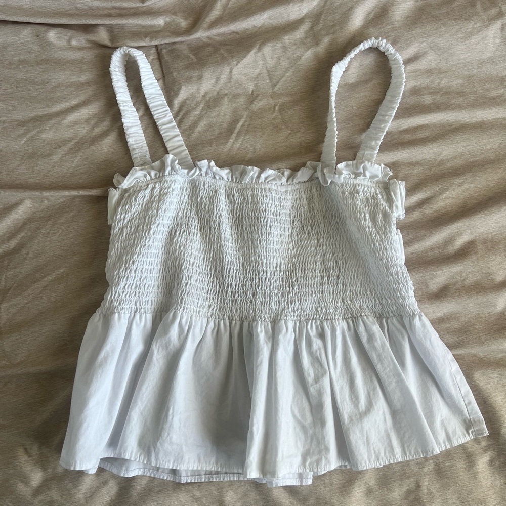 White Ruffled Women's Top
